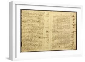 A Page from the Codex Leicester, 1508-12-Leonardo da Vinci-Framed Giclee Print