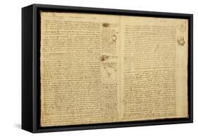 A Page from the Codex Leicester, 1508-12-Leonardo da Vinci-Framed Stretched Canvas