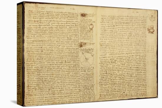 A Page from the Codex Leicester, 1508-12-Leonardo da Vinci-Stretched Canvas