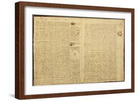 A Page from the Codex Leicester, 1508-12-Leonardo da Vinci-Framed Giclee Print