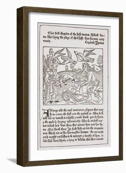 A Page from 'The Game of the Chesse' Printed by Caxton in 1480-null-Framed Giclee Print