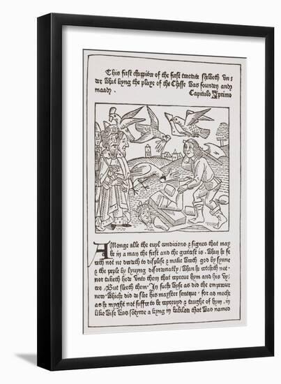 A Page from 'The Game of the Chesse' Printed by Caxton in 1480-null-Framed Giclee Print