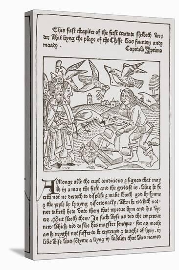 A Page from 'The Game of the Chesse' Printed by Caxton in 1480-null-Stretched Canvas