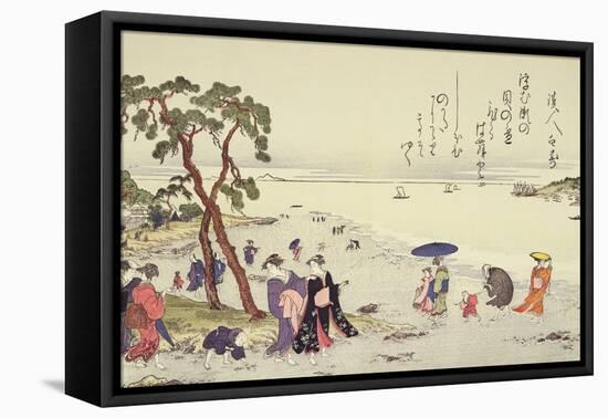 A Page from the 'Gifts of the Ebb Tide' Folio-Kitagawa Utamaro-Framed Stretched Canvas