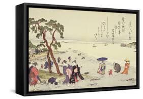 A Page from the 'Gifts of the Ebb Tide' Folio-Kitagawa Utamaro-Framed Stretched Canvas