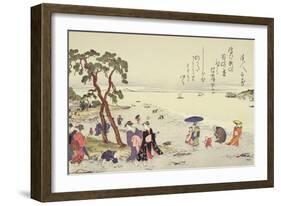 A Page from the 'Gifts of the Ebb Tide' Folio-Kitagawa Utamaro-Framed Giclee Print