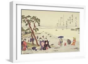 A Page from the 'Gifts of the Ebb Tide' Folio-Kitagawa Utamaro-Framed Giclee Print