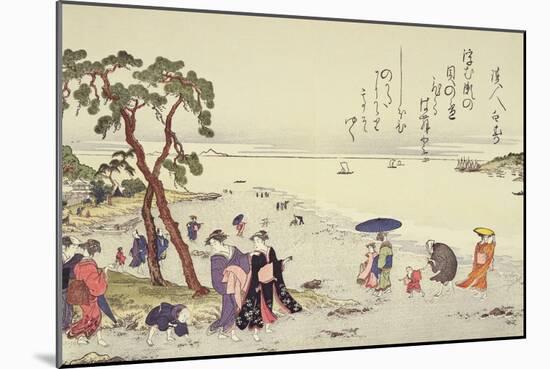 A Page from the 'Gifts of the Ebb Tide' Folio-Kitagawa Utamaro-Mounted Giclee Print