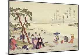 A Page from the 'Gifts of the Ebb Tide' Folio-Kitagawa Utamaro-Mounted Giclee Print