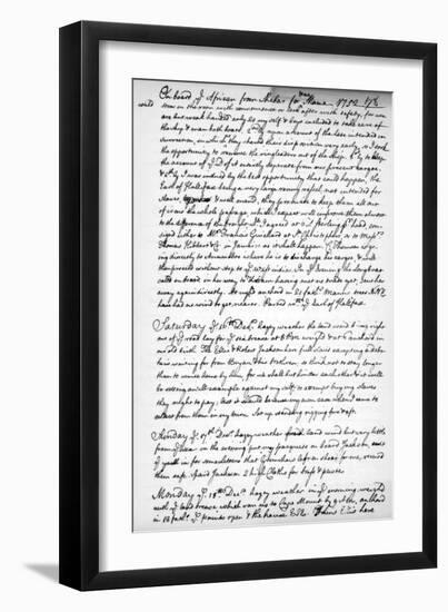 A Page from the Journal of John Newton, 1750-1754-null-Framed Giclee Print
