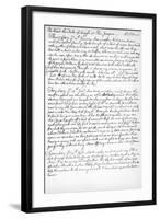 A Page from the Journal of John Newton, 1750-1754-null-Framed Giclee Print