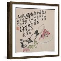 A Page (Melon) from Flowers and Bird, Vegetables and Fruits-Li Shan-Framed Giclee Print