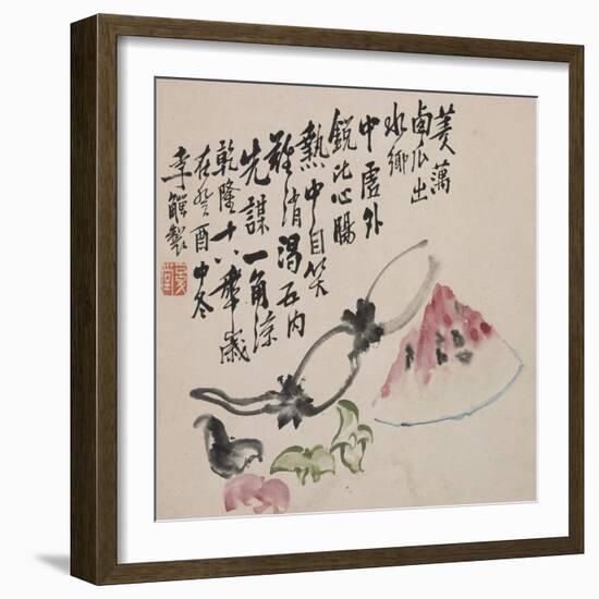 A Page (Melon) from Flowers and Bird, Vegetables and Fruits-Li Shan-Framed Giclee Print