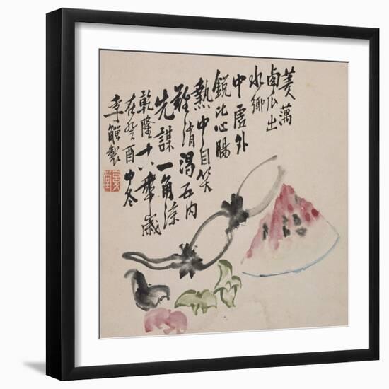 A Page (Melon) from Flowers and Bird, Vegetables and Fruits-Li Shan-Framed Giclee Print