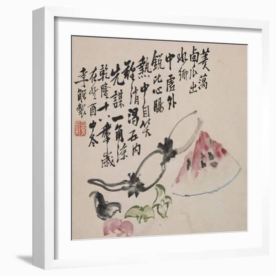 A Page (Melon) from Flowers and Bird, Vegetables and Fruits-Li Shan-Framed Giclee Print