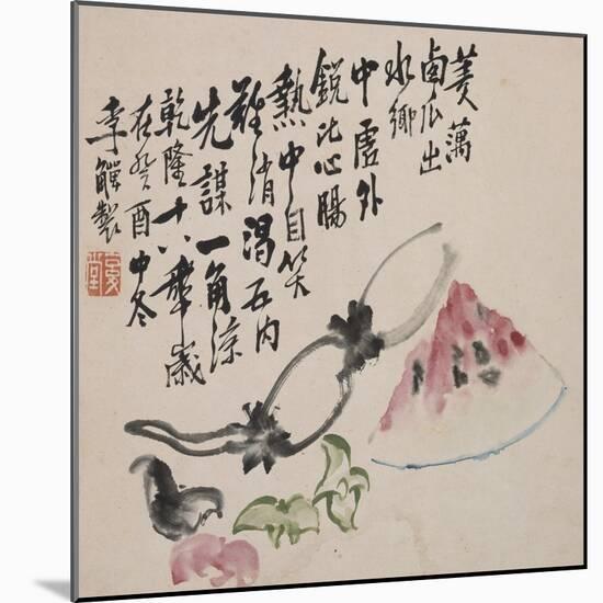 A Page (Melon) from Flowers and Bird, Vegetables and Fruits-Li Shan-Mounted Giclee Print