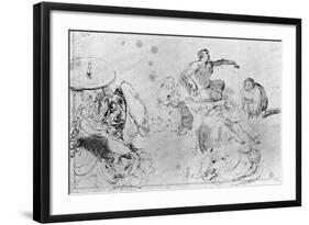 A Page of Sketches, Attributed to Jerome Bosch-Hieronymus Bosch-Framed Giclee Print