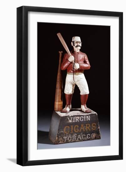 A Painted and Carved Baseball Player Tobacco Figure, circa 1875-null-Framed Giclee Print