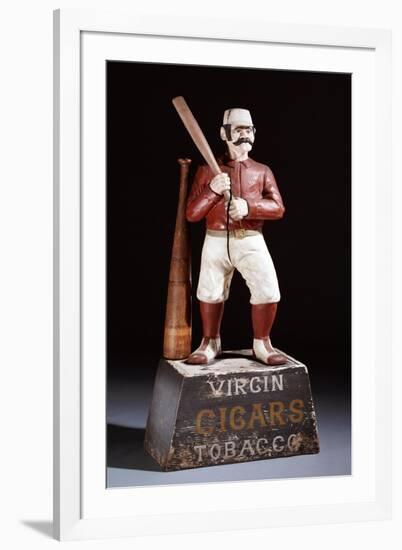 A Painted and Carved Baseball Player Tobacco Figure, circa 1875-null-Framed Giclee Print