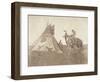 A Painted Tipi - Assiniboin, 1926 (Photogravure)-Edward Sheriff Curtis-Framed Giclee Print