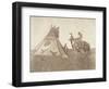 A Painted Tipi - Assiniboin, 1926 (Photogravure)-Edward Sheriff Curtis-Framed Giclee Print