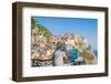 A painter at Manarola, Cinque Terre, UNESCO World Heritage Site, Liguria, Italian Riviera, Italy, E-Alexandre Rotenberg-Framed Photographic Print