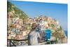 A painter at Manarola, Cinque Terre, UNESCO World Heritage Site, Liguria, Italian Riviera, Italy, E-Alexandre Rotenberg-Stretched Canvas