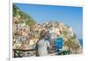 A painter at Manarola, Cinque Terre, UNESCO World Heritage Site, Liguria, Italian Riviera, Italy, E-Alexandre Rotenberg-Framed Photographic Print