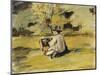 A Painter at Work-Paul Cézanne-Mounted Giclee Print