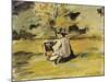 A Painter at Work-Paul Cézanne-Mounted Giclee Print