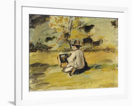 A Painter at Work-Paul Cézanne-Framed Giclee Print