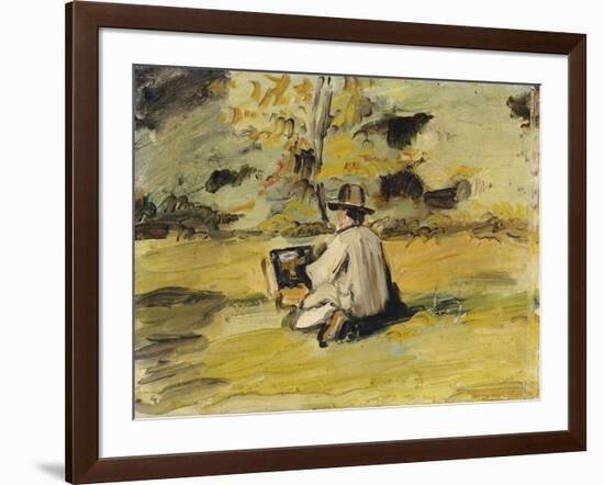 A Painter at Work-Paul Cézanne-Framed Giclee Print