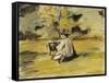 A Painter at Work-Paul Cézanne-Framed Stretched Canvas