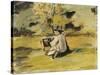 A Painter at Work-Paul Cézanne-Stretched Canvas