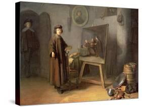 A Painter in His Studio-Gerrit or Gerard Dou-Stretched Canvas