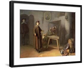 A Painter in His Studio-Gerrit or Gerard Dou-Framed Giclee Print