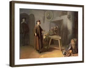 A Painter in His Studio-Gerrit or Gerard Dou-Framed Giclee Print