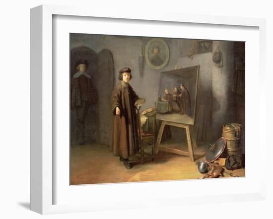 A Painter in His Studio-Gerrit or Gerard Dou-Framed Giclee Print