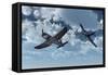 A Pair of American Vought F4U Corsair Aircraft in Flight During World War Ii-null-Framed Stretched Canvas