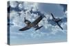 A Pair of American Vought F4U Corsair Aircraft in Flight During World War Ii-null-Stretched Canvas