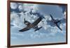 A Pair of American Vought F4U Corsair Aircraft in Flight During World War Ii-null-Framed Art Print