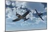 A Pair of American Vought F4U Corsair Aircraft in Flight During World War Ii-null-Mounted Art Print