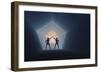 A Pair of Androids Opening Up a Time and Space Portal-null-Framed Art Print