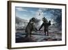 A Pair of Arctodus Bears in a Territorial Dispute-Stocktrek Images-Framed Art Print