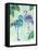 A pair of Blue Coast Flamingos with Palm fronds-Bee Sturgis-Framed Stretched Canvas