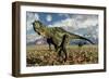 A Pair of Carnivorous Yangchuanosaurus Dinosaurs-null-Framed Art Print