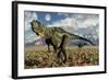 A Pair of Carnivorous Yangchuanosaurus Dinosaurs-null-Framed Art Print