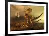 A Pair of Carnotaurus Dinosaurs on the Prowl-null-Framed Art Print