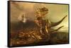 A Pair of Carnotaurus Dinosaurs on the Prowl-null-Framed Stretched Canvas