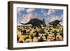A Pair of Centrosaurus Dinosaurs Involved in a Territorial Dispute-null-Framed Art Print